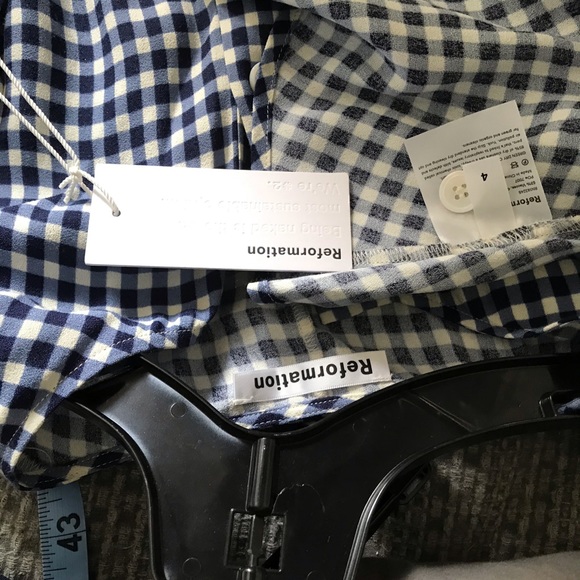 Reformation Vikki dress blue and white check 4 - Picture 12 of 12